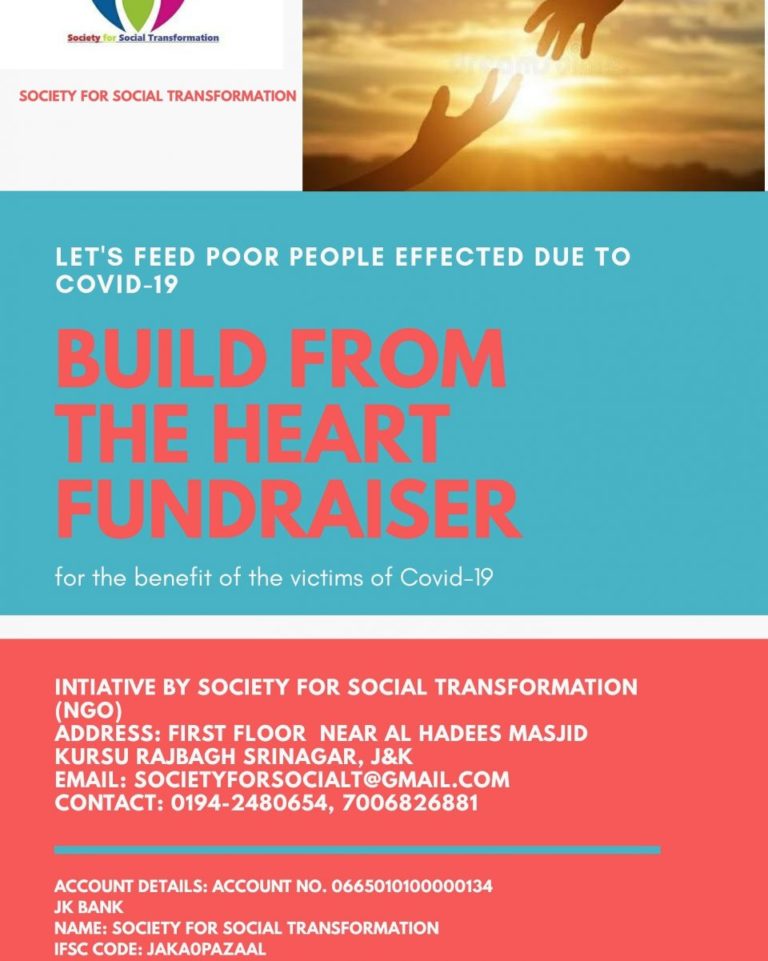 Society for Social Transformation begins Crowdfunding for Covid-19 relief