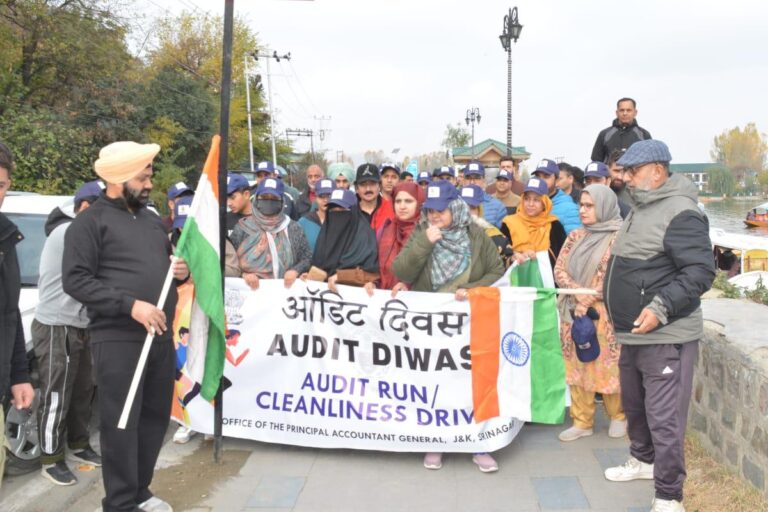 AG Office Srinagar Launches Audit Week with Run and Cleanliness Drive