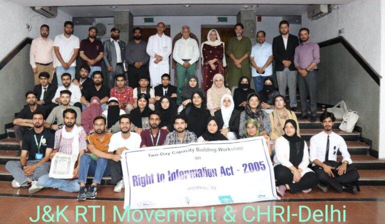 RTI Workshop in Kashmir Unites Legislators, Lawyers, Youth & Pioneers for Transparent Governance