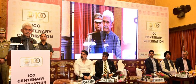 LG Manoj Sinha Interacts with Indian Chamber of Commerce in Srinagar, Showcases J&K’s Industrial Transformation