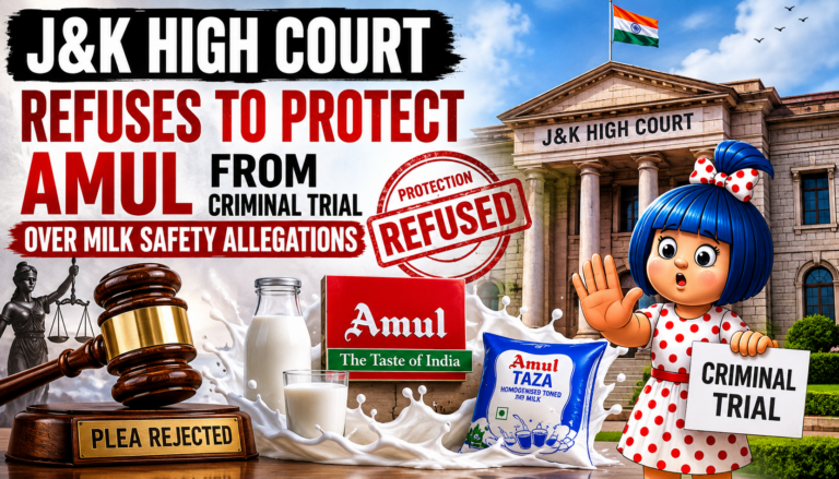 J&K High Court Refuses to Protect Amul from Criminal Trial Over Milk Safety Allegations