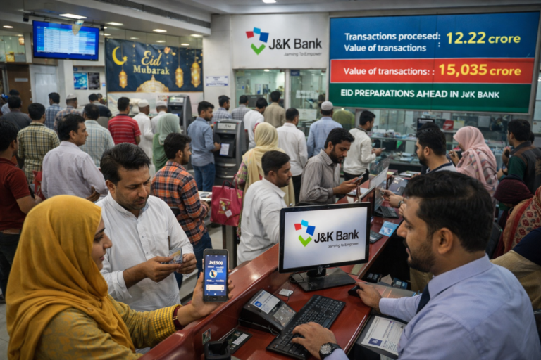 J&K Bank records 12.22 crore transactions worth Rs 15,035 cr ahead of Eid