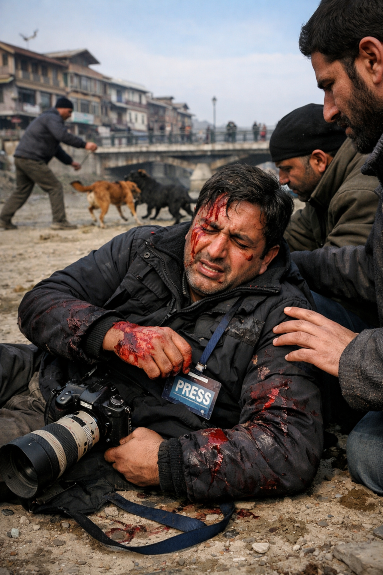 Journalist Injured in Stray Dog Attack Near Amira Kadal Bridge