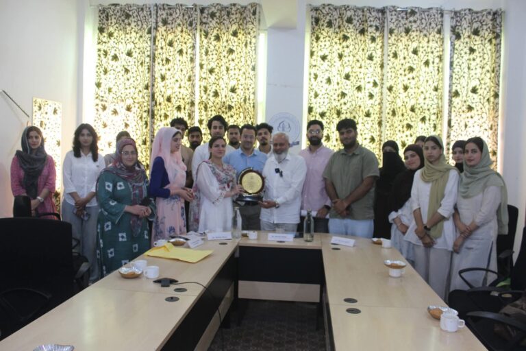 Former Director CBC Ghulam Abbas interacts with IUST’s media students