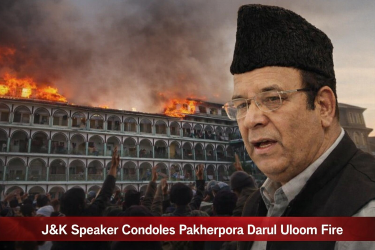 J&K Speaker Condoles Pakherpora Darul Uloom Fire