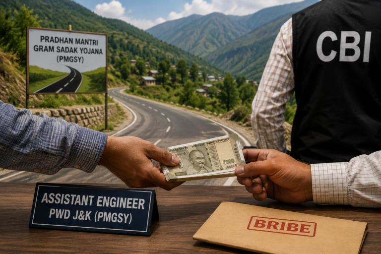 CBI Arrests J&K PWD Assistant Engineer in Bribery Case
