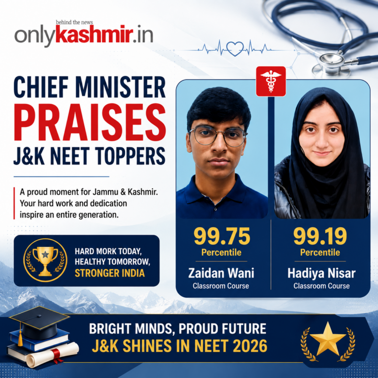 Chief Minister Praises J&K NEET Toppers