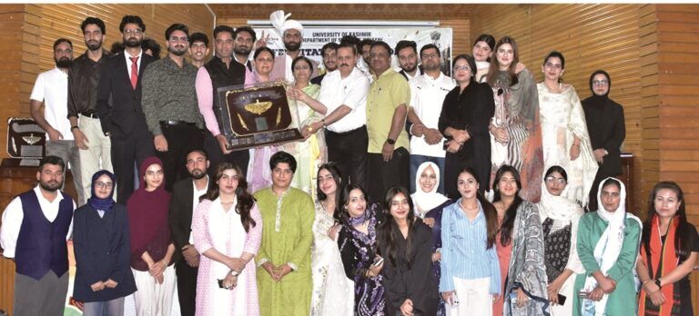 National Youth Parliament Winners Felicitated at Kashmir University