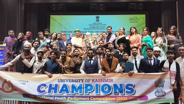 Kashmir University Wins Youth Parliament Trophy