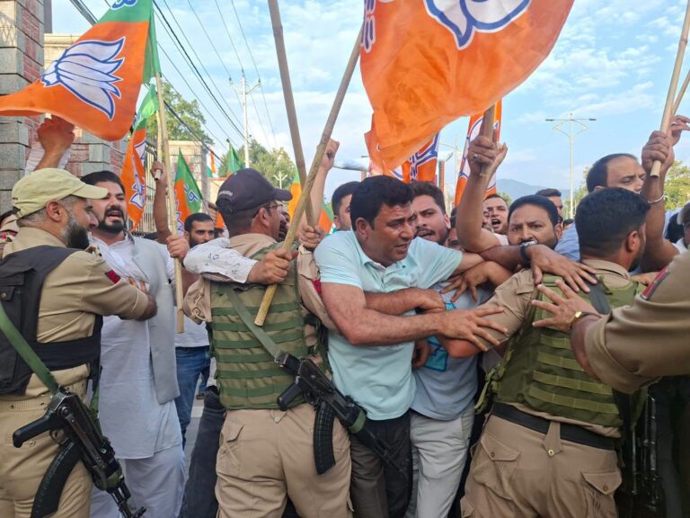 J&K BJP Stages Secretariat Chalo Protest