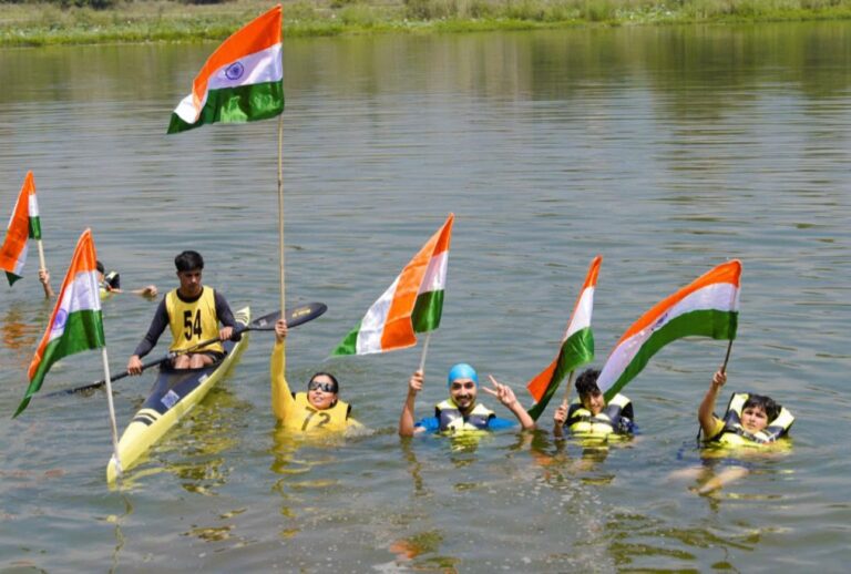 Water Sports Athletes Hold Tiranga Rally at Pokribal Lake
