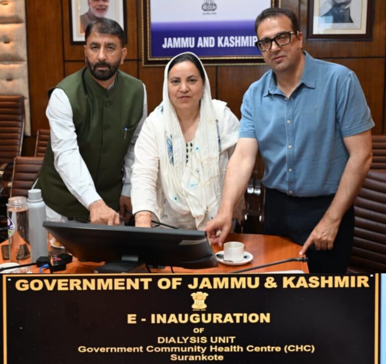 Sakeena Reviews Healthcare Facilities in Chanapora, E-inaugurates Dialysis Unit