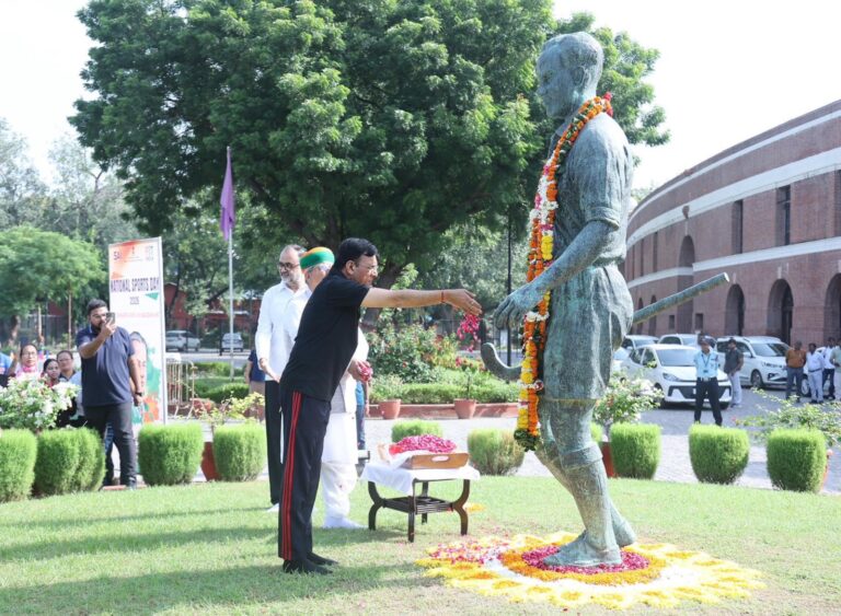 Union Minister Mansukh Mandaviya leads National Sports Day At Delhi Stadium