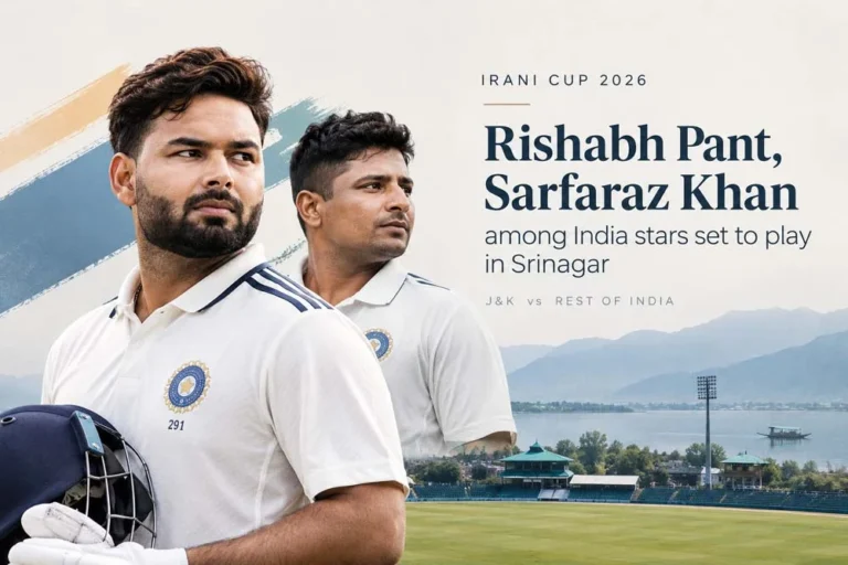 Pant to Lead Rest of India in Srinagar