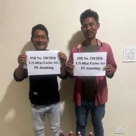 J&K Police Seizes Liquor, Arrests Two in Anantnag