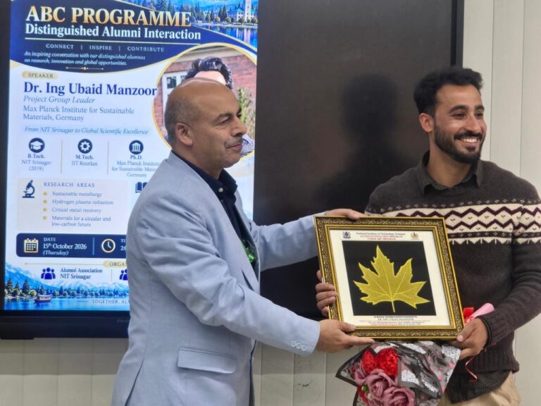NIT Srinagar Hosts Alumni Talk on Sustainable Metallurgy